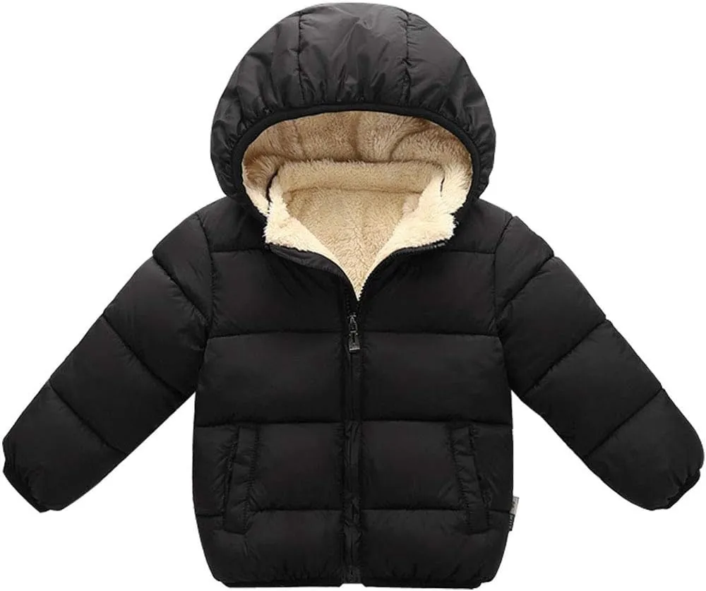 Baby Boys Girls Toddlers Winter Coats Puffer Jacket Hooded Down Snow Jacket Coat Outerwear