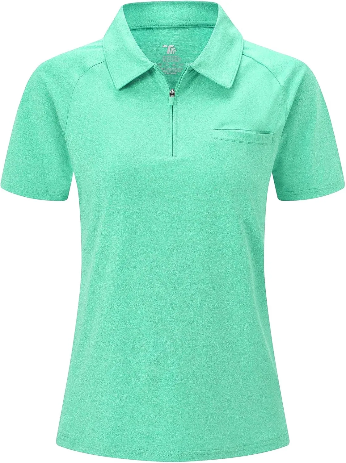 BGOWATU Women's Short Sleeve Golf Polo Shirts 1/4 Zip Tennis Tops Collared T-Shirts UV Protection Quick Dry