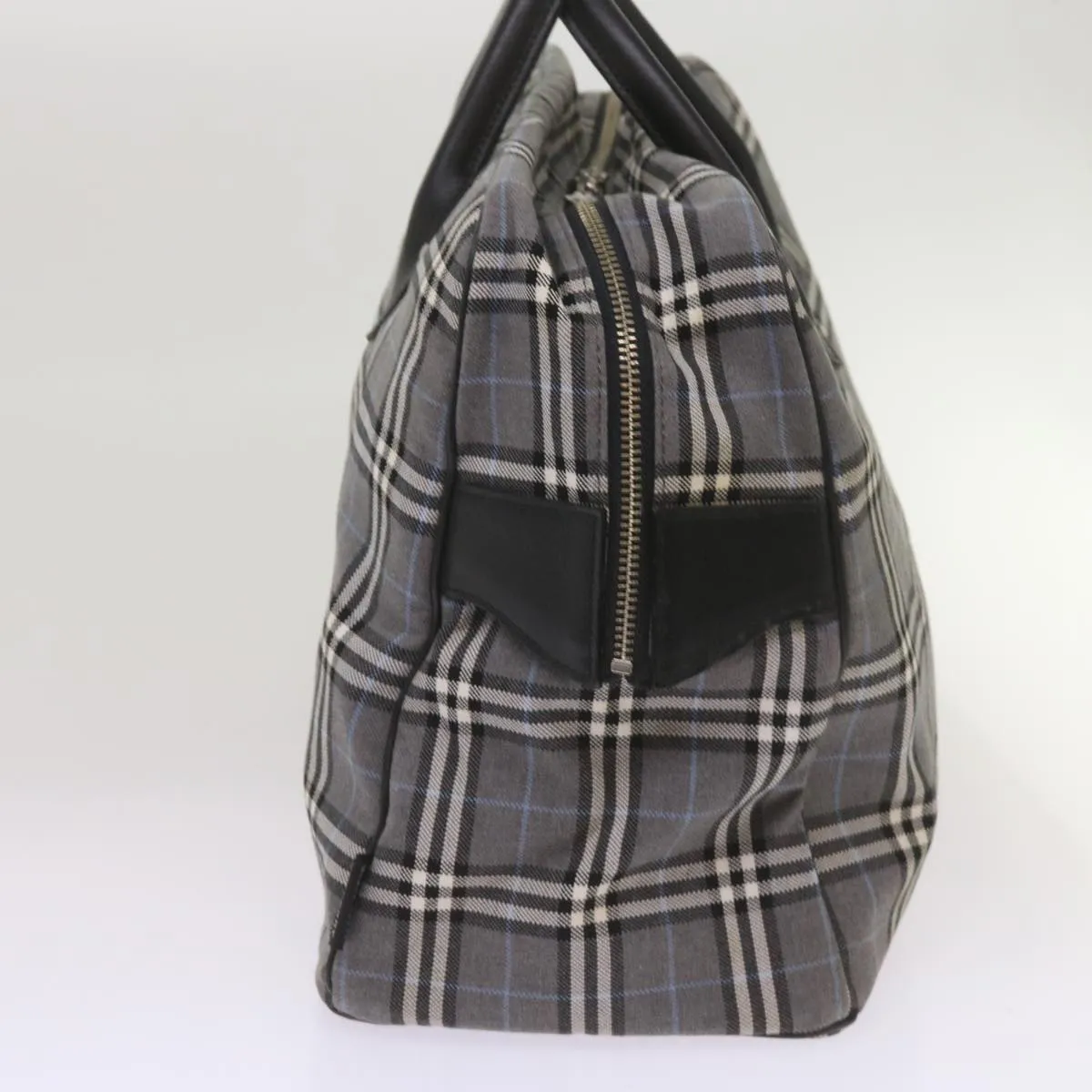 BURBERRY Nova Check Black label Hand Bag Canvas Gray  bs12382