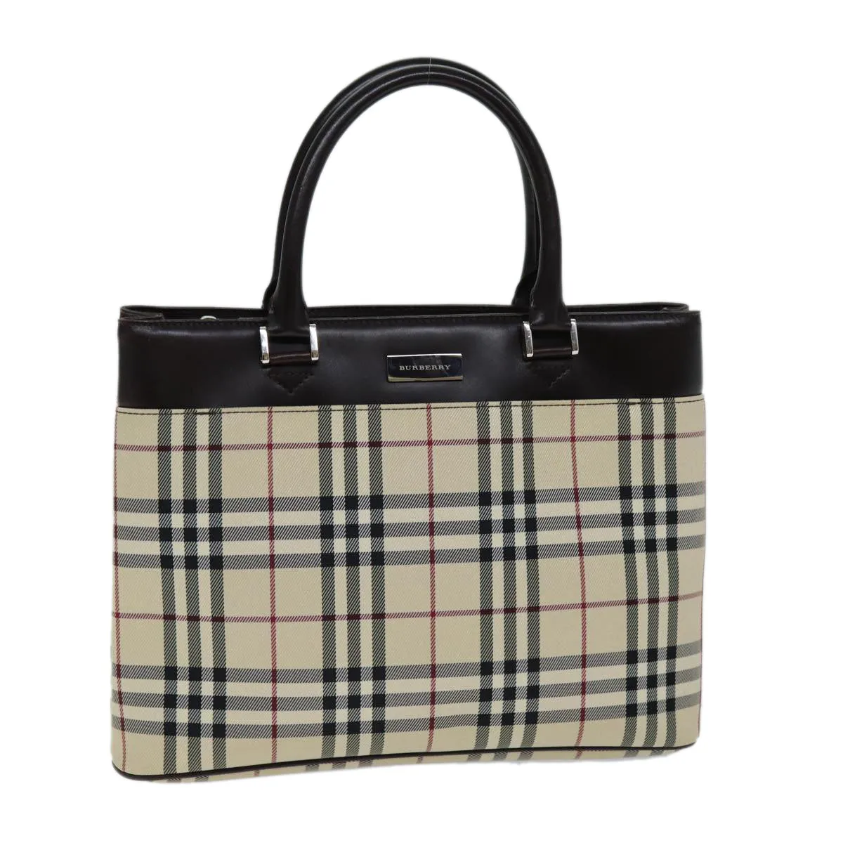 BURBERRY Nova Check Hand Bag Canvas Beige  ep4500