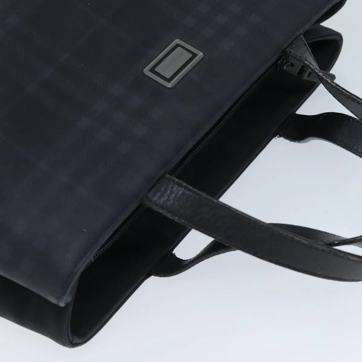 BURBERRY Nova Check Hand Bag Nylon Black  73147