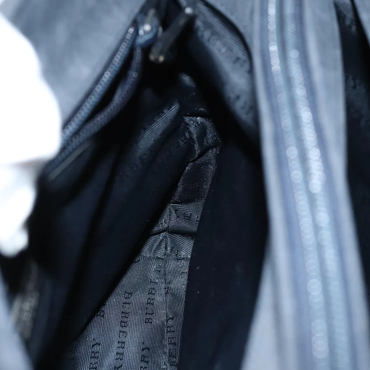 BURBERRY Nova Check Hand Bag Nylon Black  73147