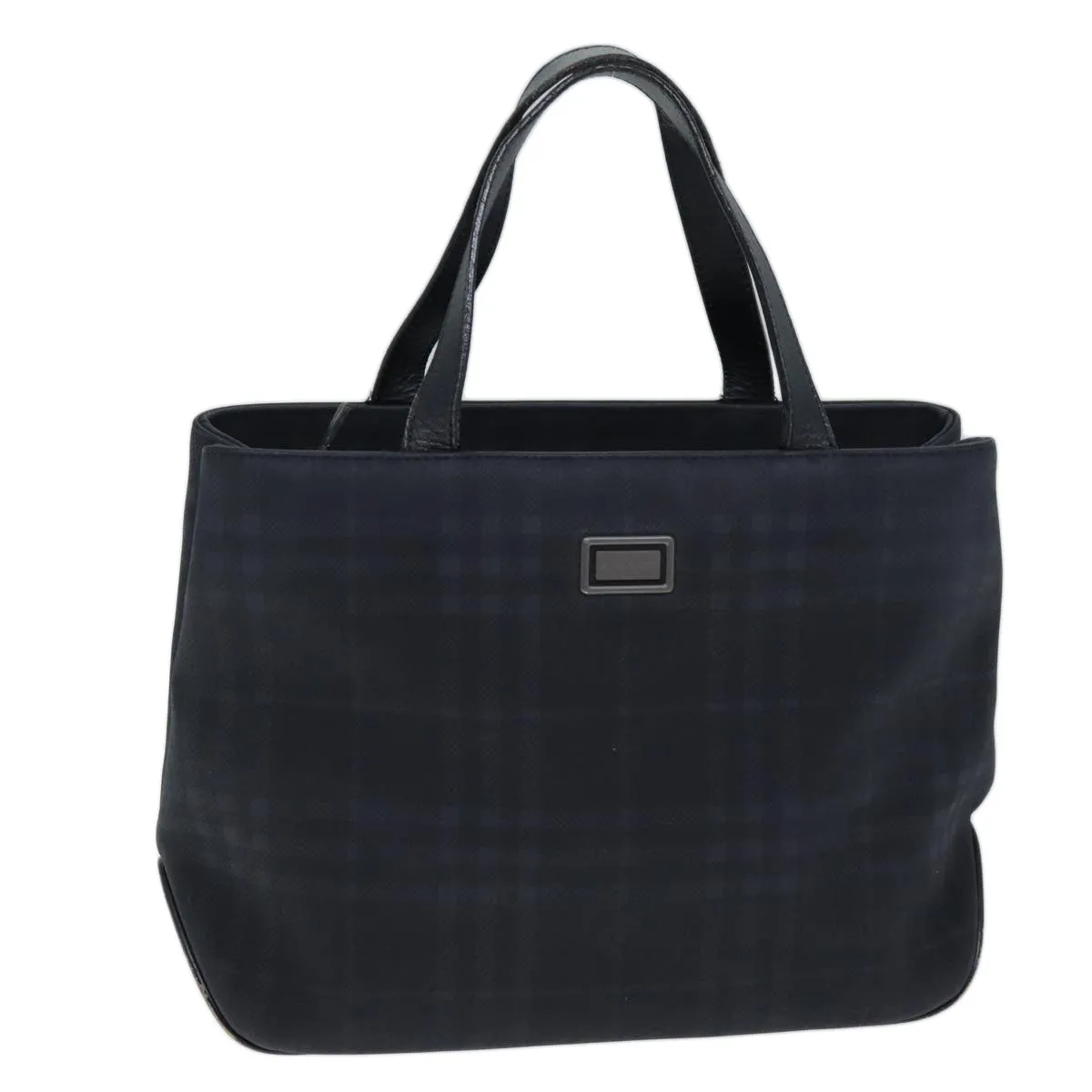 BURBERRY Nova Check Hand Bag Nylon Black  73147
