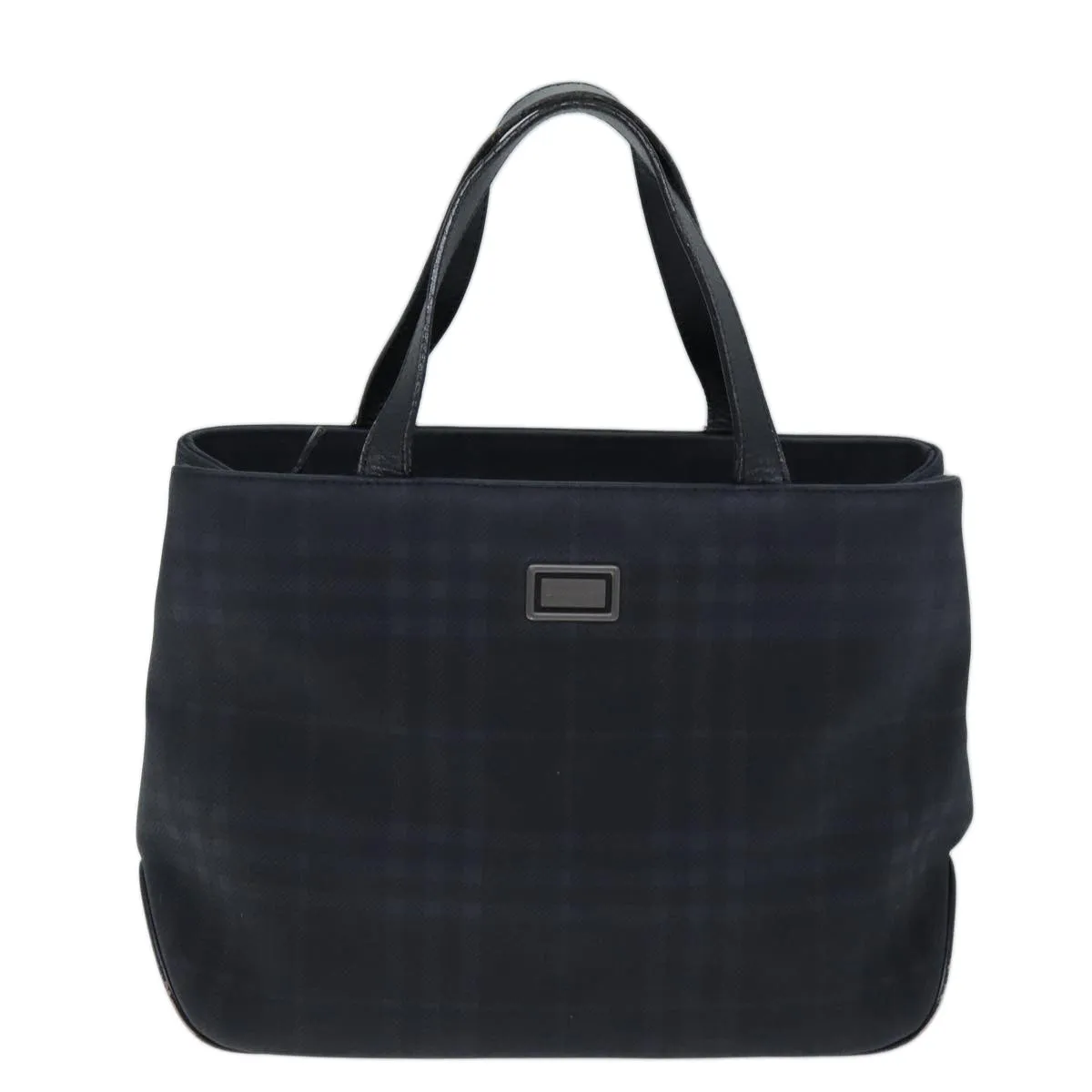 BURBERRY Nova Check Hand Bag Nylon Black  73147