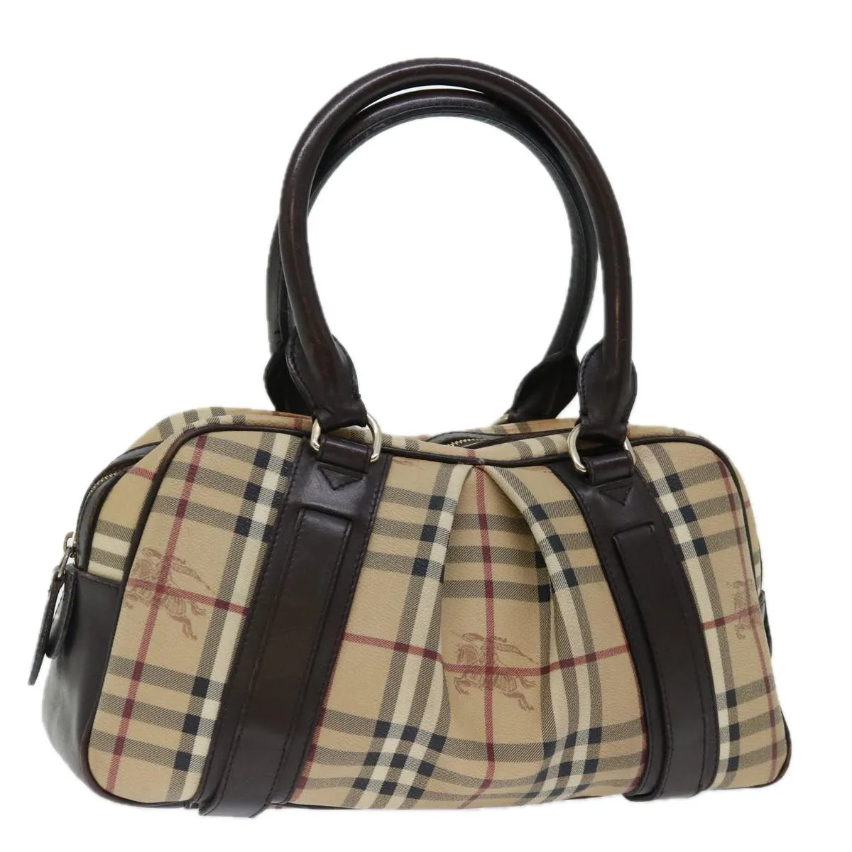 BURBERRY Nova Check Hand Bag PVC Beige  mr098