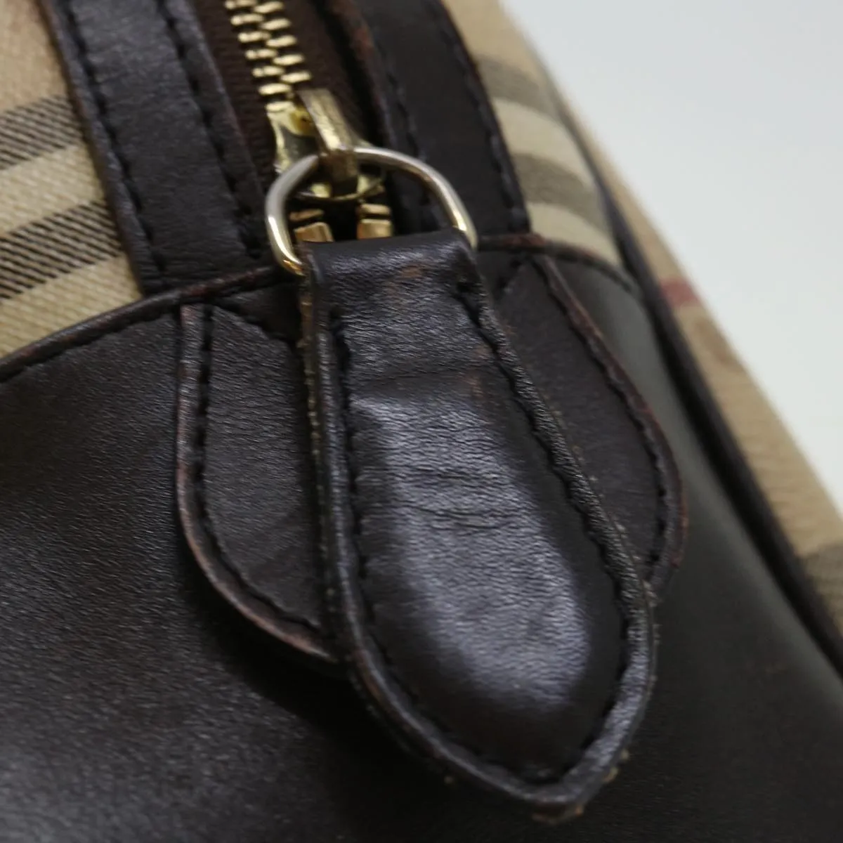 BURBERRY Nova Check Hand Bag PVC Beige  mr098