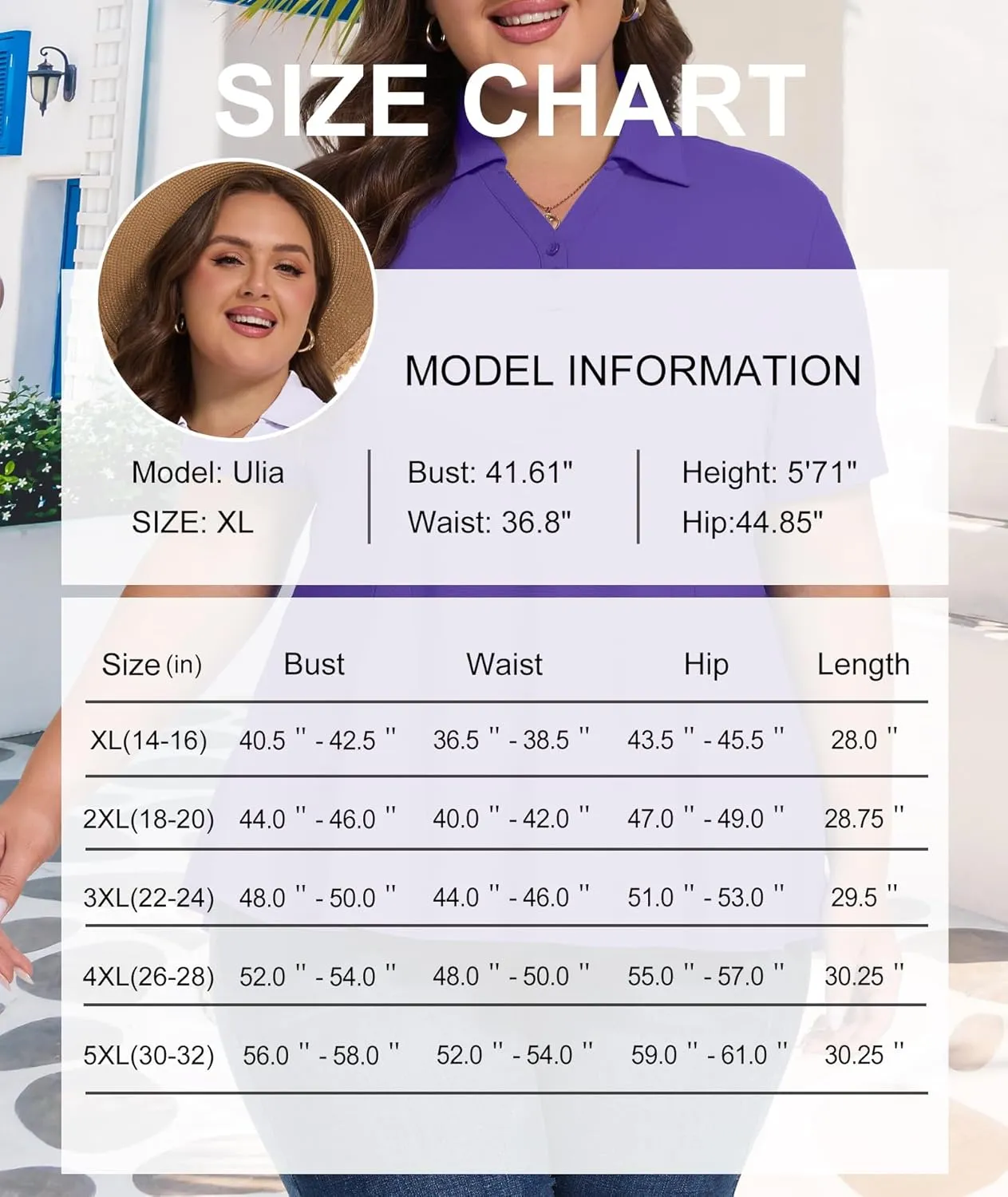 Casei Women's Plus Size Golf Polo Shirt with Sunglasses Holder UPF 50  Tunic Tops Casual Workout Work Shirts