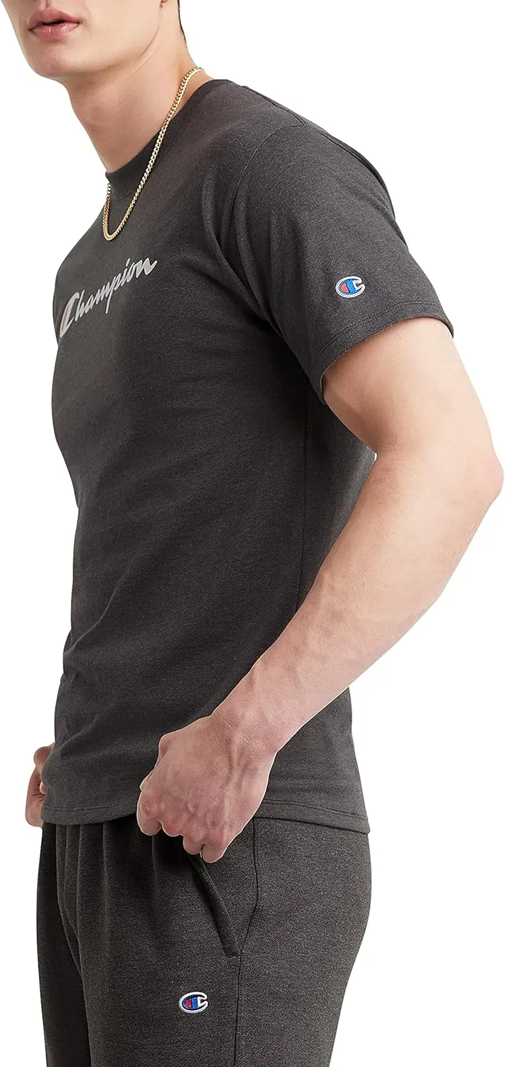 Champion Men's T-Shirt, Classic Graphic T-Shirt, Soft and Comfortable T-Shirts for Men, Script Logo (Reg. or Big & Tall)