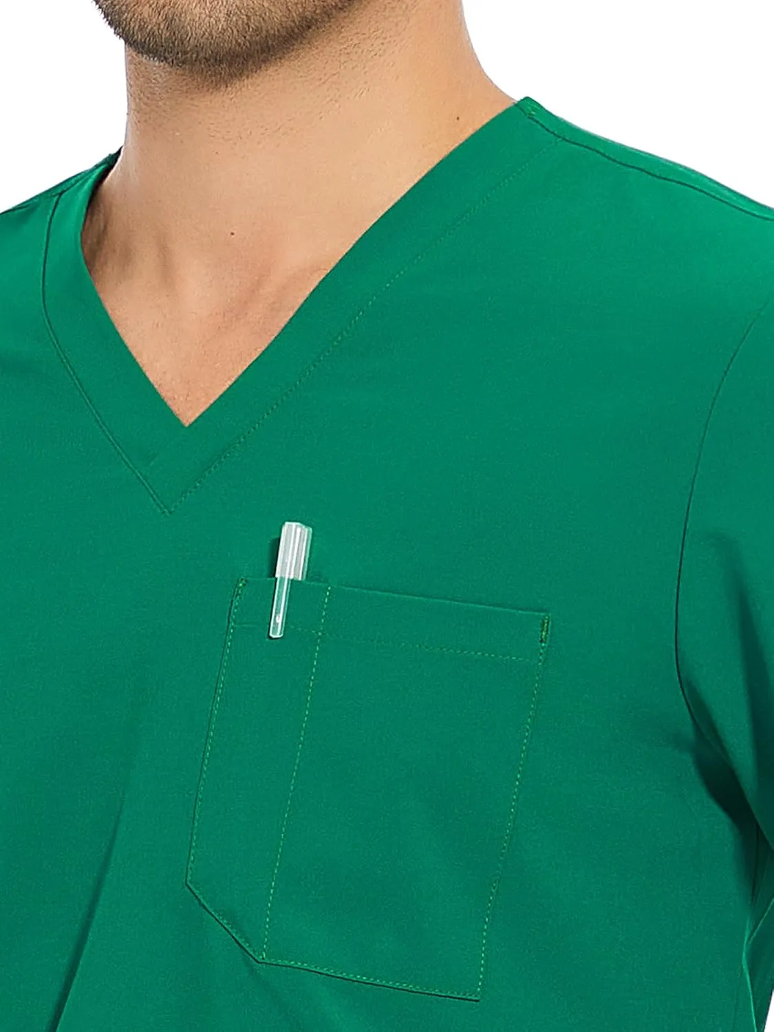COZYFIT Scrubs for Men - 4 Pockets V-Neck Scrub Top and 7 Pockets Jogger Pants Mens Scrubs Set