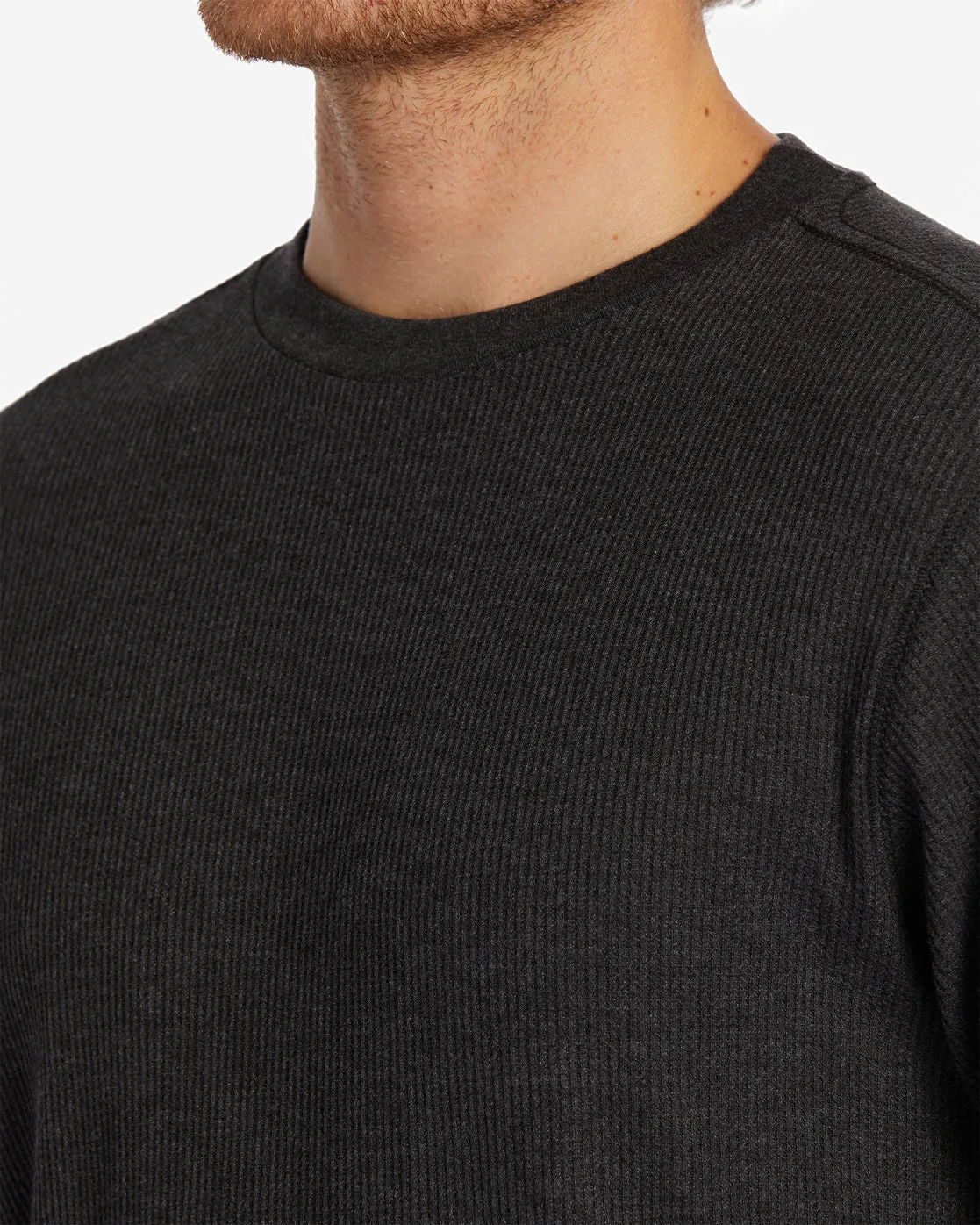 Essential Long Sleeve Thermal Top - Black Heather