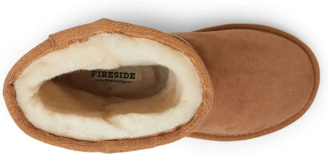 FIRESIDE BY DEARFOAMS - Suede Slip on Winter & Snow Boots