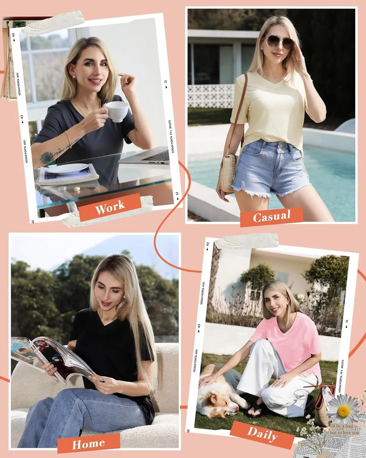 GAYHAY V Neck T Shirts for Women - Soft Short Sleeve Basic Tees Comfortable Spring Summer Casual Trendy Tops 2025