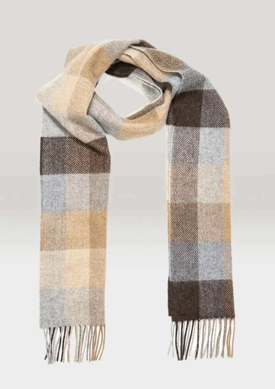 John Hanly Lambswool Scarf | Beige Brown