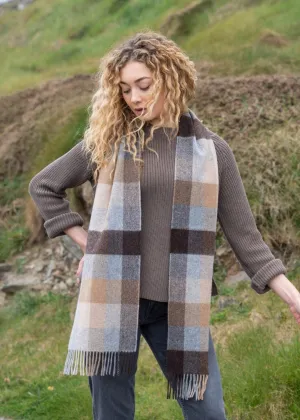 John Hanly Lambswool Scarf | Beige Brown