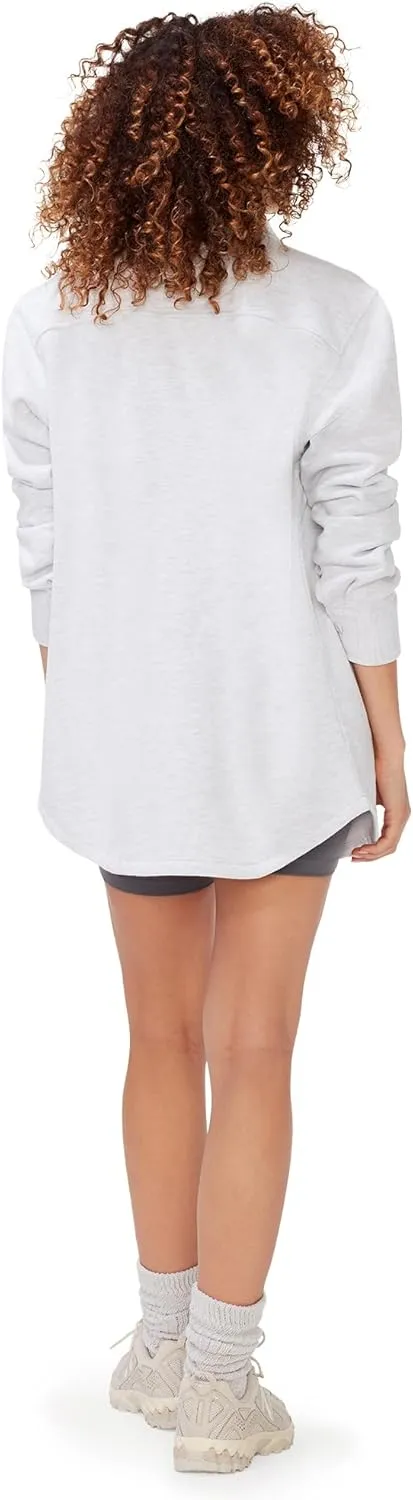 KUT & SO Womens Shacket  Midweight Fleece Shirt Jacket  Boyfriend Fit, Chic Layering Piece