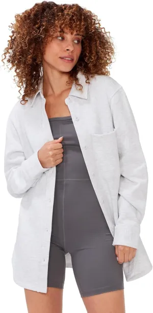 KUT & SO Womens Shacket  Midweight Fleece Shirt Jacket  Boyfriend Fit, Chic Layering Piece