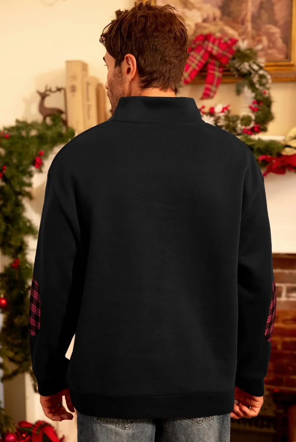 Mens Corduroy Fleece Lined Sweatshirts Long Sleeve Heavyweight Casual Button Pullover (S-XXL)