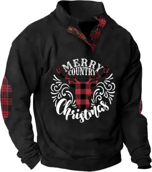 Mens Corduroy Fleece Lined Sweatshirts Long Sleeve Heavyweight Casual Button Pullover (S-XXL)