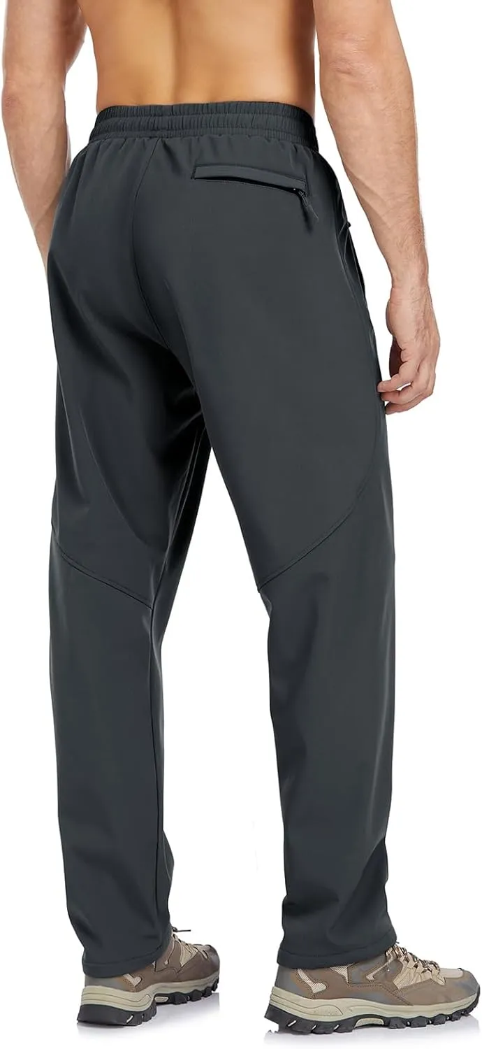 Men's Fleece Lined Jogger Winter Athletic Workout Warm Pants with Zipper Pockets