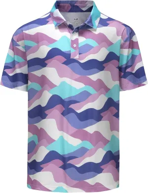 Mens Moisture Wicking Golf Polo Shirts UPF 50  Short Sleeve Shirt M-5XL