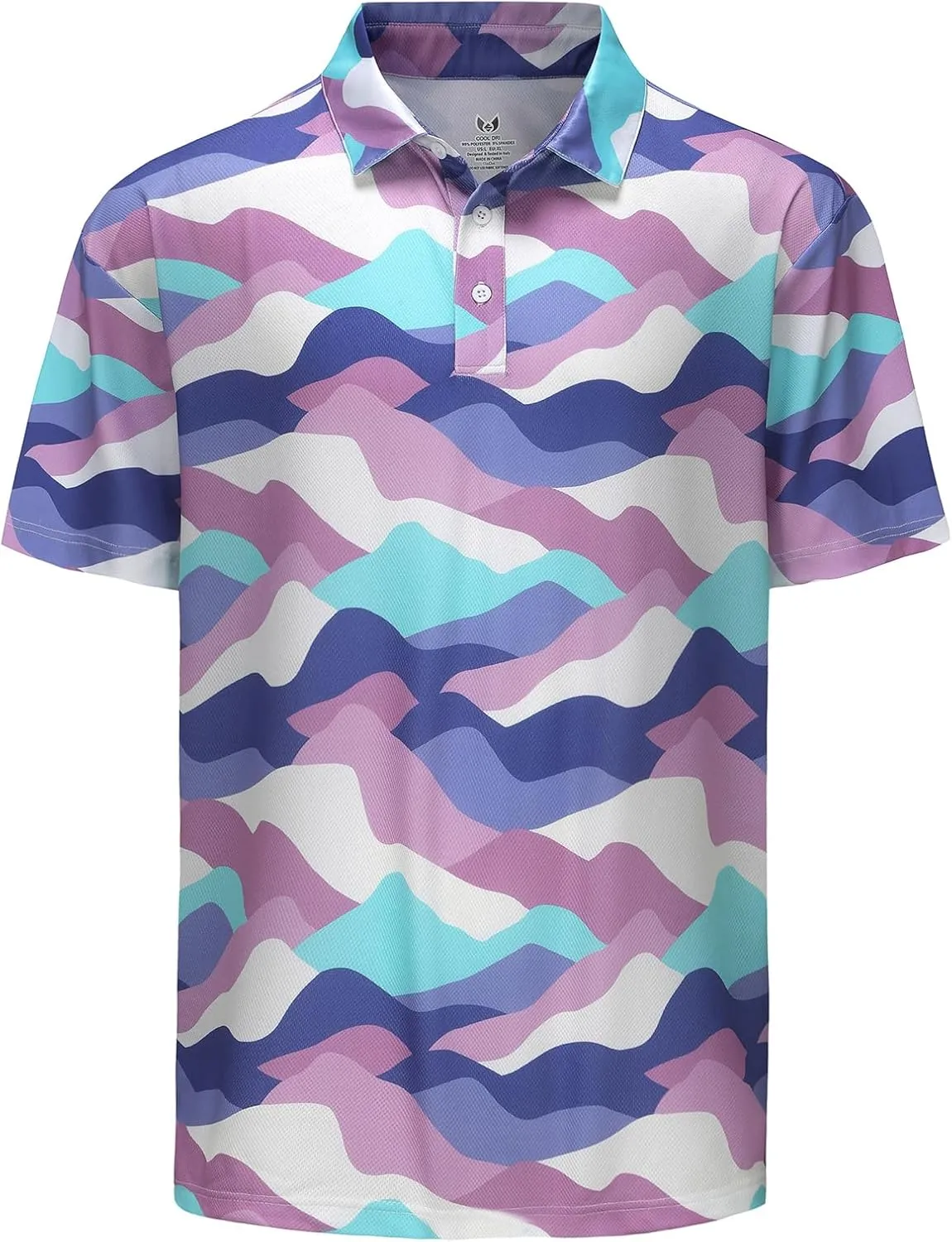 Mens Moisture Wicking Golf Polo Shirts UPF 50  Short Sleeve Shirt M-5XL