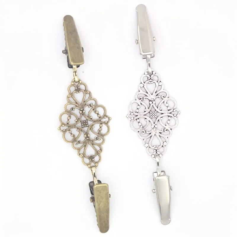 Retro Alloy Sweater Clip Set for Collar Pin Enthusiasts