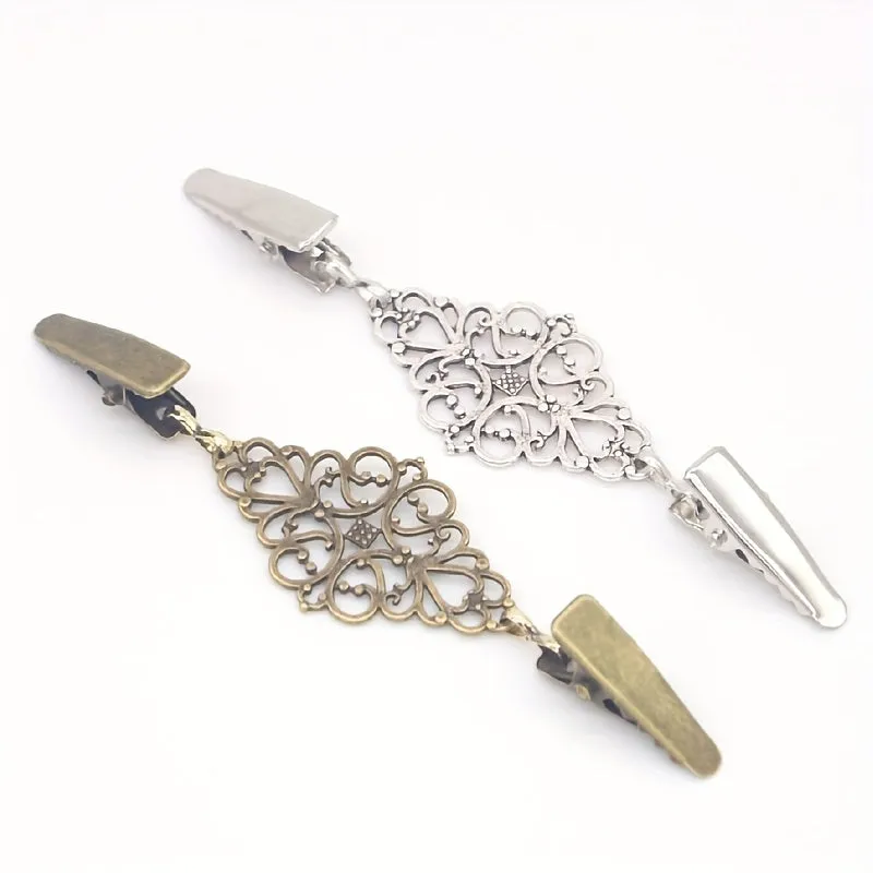 Retro Alloy Sweater Clip Set for Collar Pin Enthusiasts
