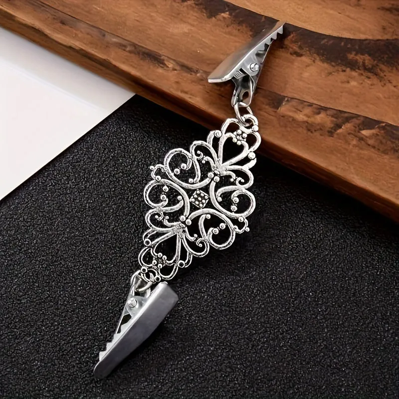 Retro Alloy Sweater Clip Set for Collar Pin Enthusiasts