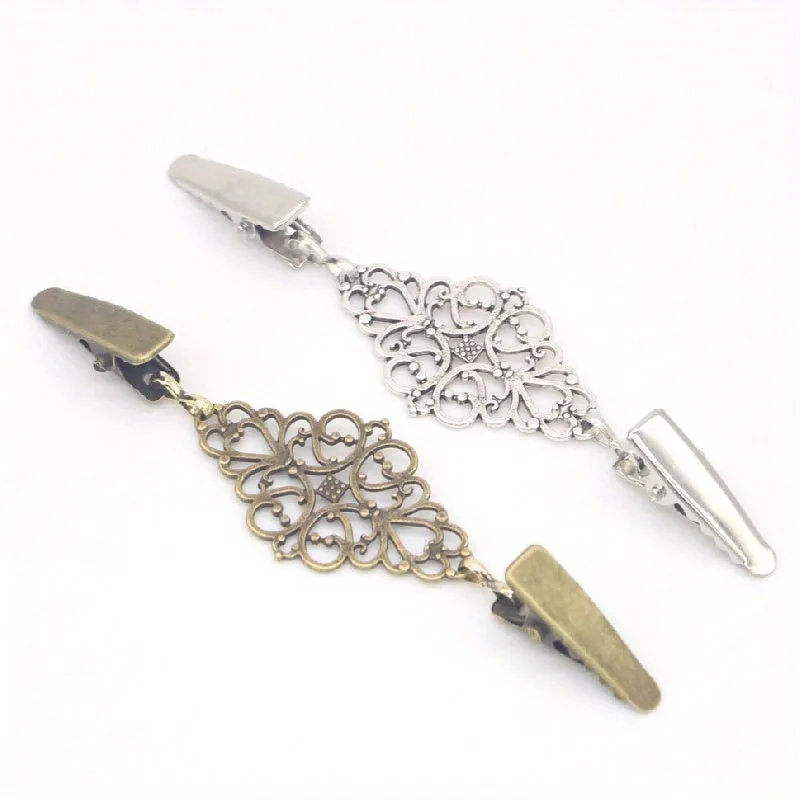Retro Alloy Sweater Clip Set for Collar Pin Enthusiasts