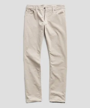 Slim Fit 5-Pocket Italian Stretch Cord in Stone