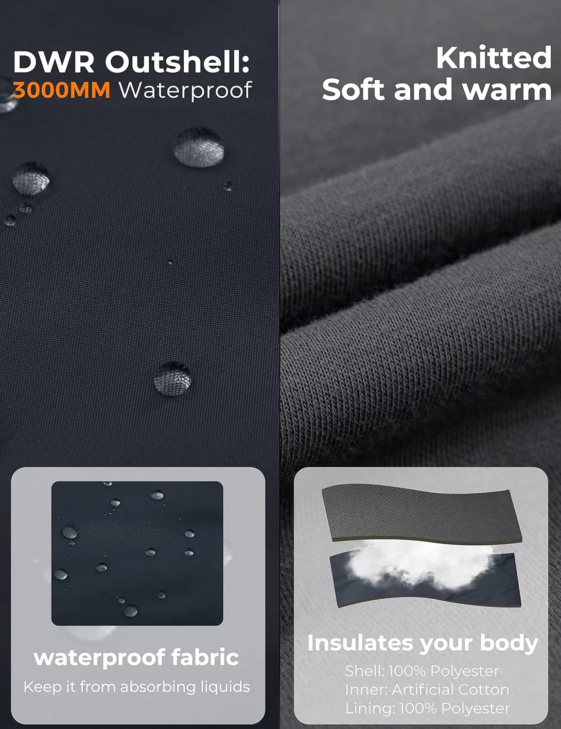 Soularge Men's Big and Tall Winter Thickened Warm Reversible Puffer Vest