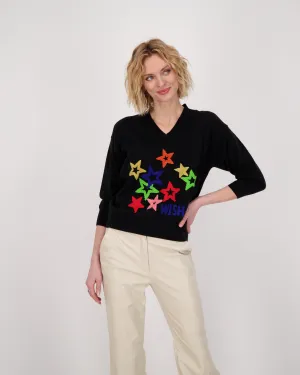 Wish For Stars V Neck Sweater